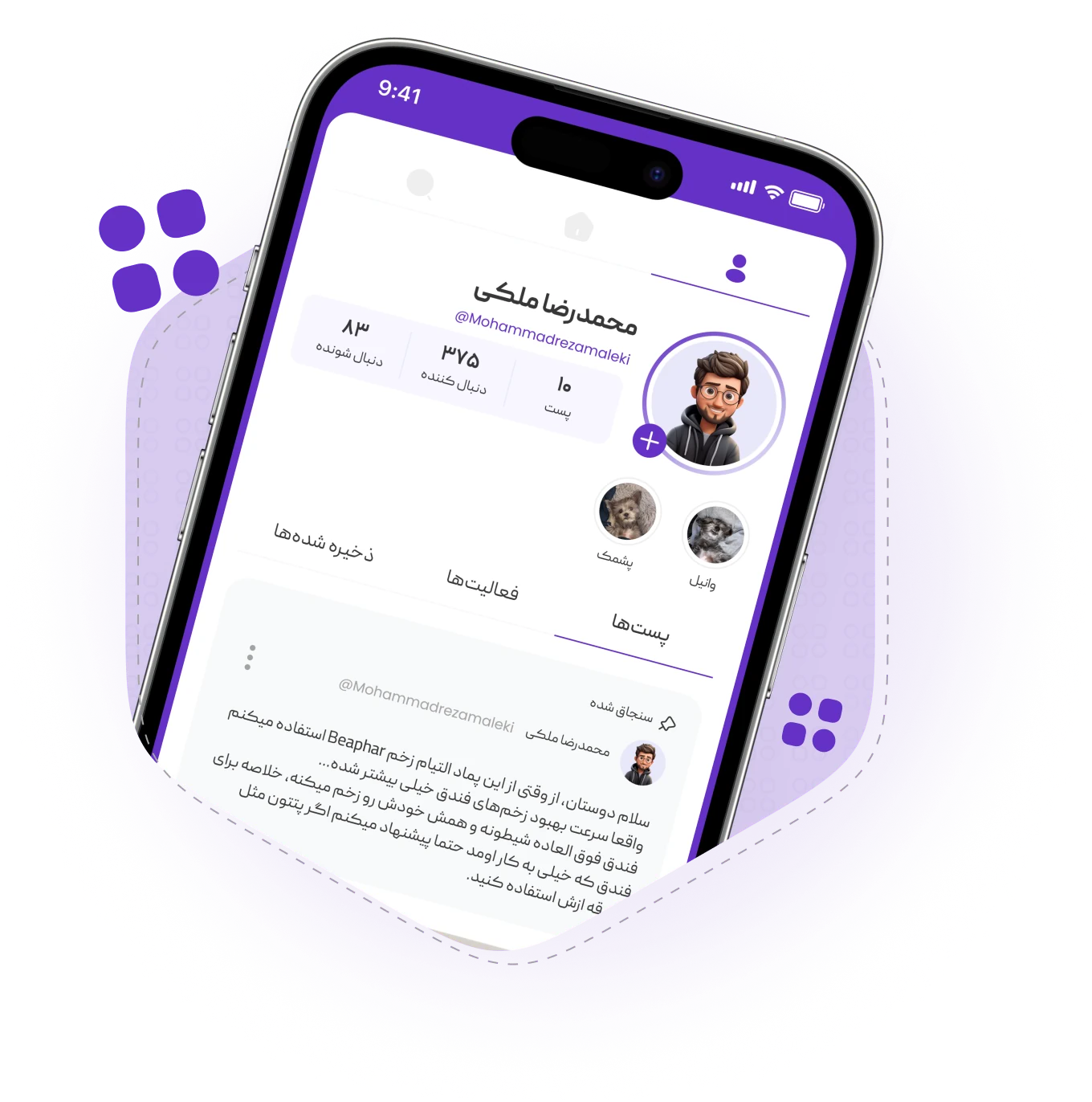 پروفایل کاربر در دامبینگرام